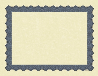 Great Papers Metallic Certificates, 8.5" x 11", Beige/Blue, 100/Pack (934400)
