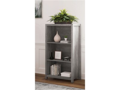 Whalen Fallbrook 3-Shelf 48"H Bookcase, Smoked Ash/Rustic Warm Gray (SPUS-FBBK-GM)