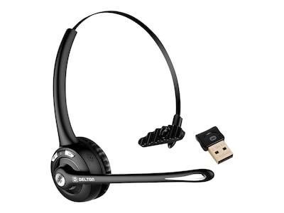 Delton 10X Wireless Noise-Canceling Bluetooth Mono Computer Headset, Auto-Pair  USB Dongle, Over-the- | Quill.com