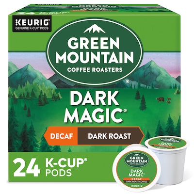 Green Mountain Dark Magic Decaf Coffee Keurig® K-Cup® Pods, Dark Roast, 24/Box (4067)