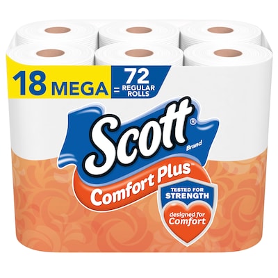 Scott Comfort Plus 1-Ply Toilet Paper, White, 18/Pack (49729) | Quill.com