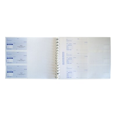 Custom Carbonless Unnumbered Blue Receipt Books, 4-3/4 x 2-3/4, 500 Receipts per Book