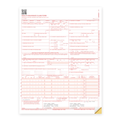 Custom 2-Part Snapset CMS Forms, 8-1/2" x 11", 500 Sets per Pack