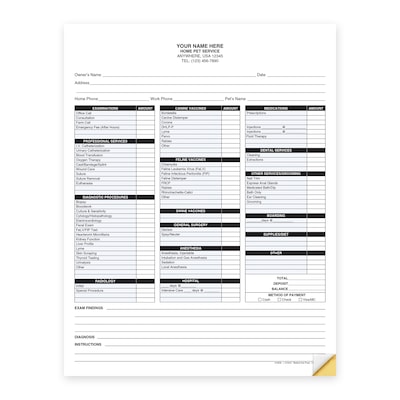 Custom 2-Part Numbered Charge Slip Forms, 8-1/2" x 11", 1000 Sets per Pack