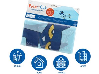 Educational Insights Pete the Cat Light Filter for Ceiling Lighting, Blue, 3/Pack (1238)