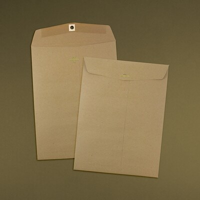 JAM Paper 9 x 12 Kraft Open End Catalog Envelopes with Clasp Closure, Brown Kraft Paper Bag, 100/Pack (563120849B)