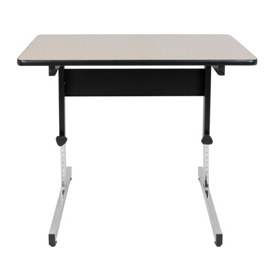Studio Designs Adapta Square Activity Table, 36 x 22.25, Height Adjustable, Black and Spatter Gray