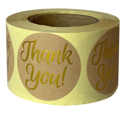 Great Papers - Thank You Kraft Sticker Roll 250CT