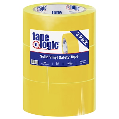 Tape Logic 2 x 36 yds. Solid Vinyl Safety Tape, Yellow, 3/Pack (T92363PKY)