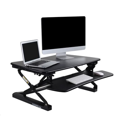 FlexiSpot 35" Sit-Stand Desk Converter, Black (M2B) | Quill.com