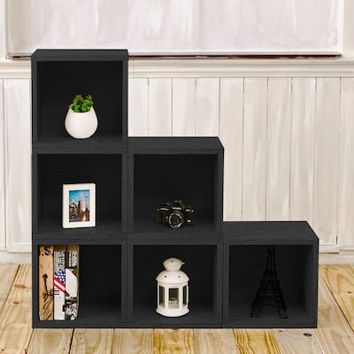 Dark wood deals cube storage