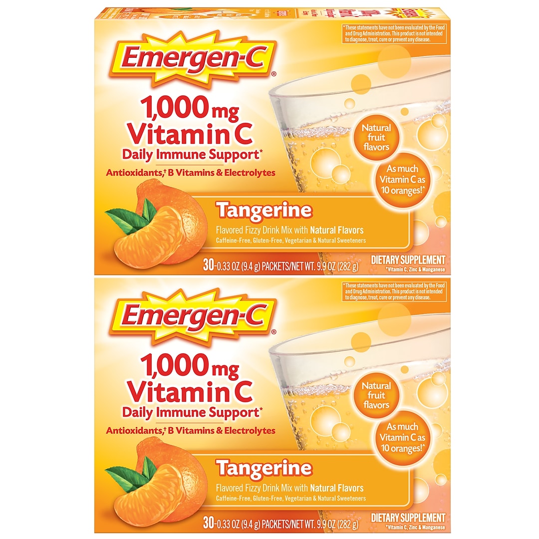 Emergen C 1000mg Vitamin C Supplement Powder Antioxidants B Vitamins For Immune Support Tangerine Quill Com