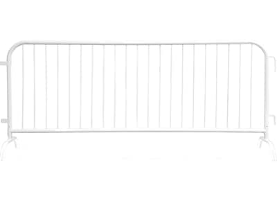 Queue Solutions CrowdMaster 100 Steel Crowd Control Barricade, White (BAR8-BF-WH)