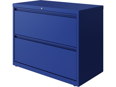 Hirsh HL10000 Series 2-Drawer Lateral File Cabinet, Locking, Letter/Legal, Classic Blue, 36" (24251)