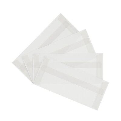 JAM Paper Open End #10 Business Envelope, 4 1/8" x 9 1/2", Clear, 50/Pack (2851306I)