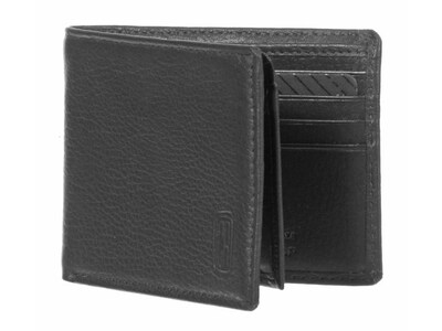 Club Rochelier Leather Slimfold Wallet, Black (CRP354-2-Blk)