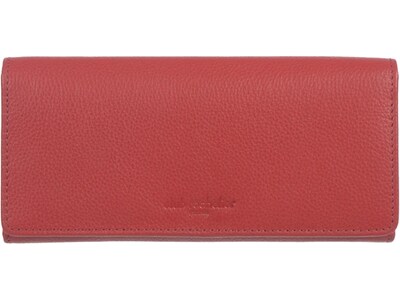 Club Rochelier Leather Ladies Clutch with Gusset, Red (CL11065-3-Red)