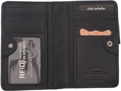 Club Rochelier Onyx Leather Bifold Wallet, Black (CL11066-93L-Blk)