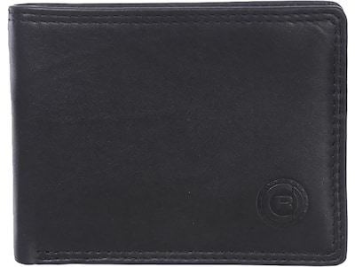 Club Rochelier Leather Slimfold Wallet, Black (4454-R2-Blk)