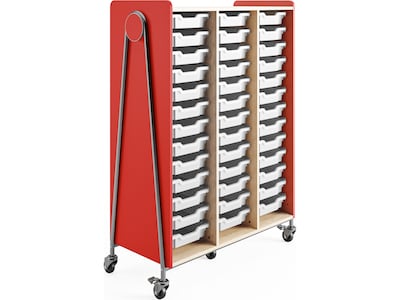 Safco Whiffle Typical 12 60 x 43 Particle Board Triple-Column Mobile Storage, Red (3932RED)
