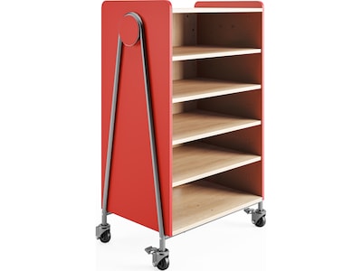 Safco Whiffle Typical 3 48" x 30" Particle Board Double-Column Mobile Storage, Red (3923RED)