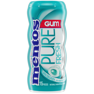 Mentos Pure Fresh Sugar Free Gum, Wintergreen, 10/Box (VAM1463621)