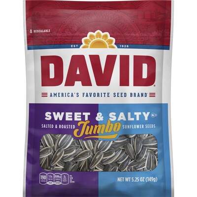 David Jumbo Seeds Sweet and Salty, 5.25 oz, 12 Count