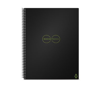 Rocketbook Core Reusable Smart Notebook, 8.5 x 11, Lined Ruled, 32 Sheets, Black (EVR2-L-RC-A)