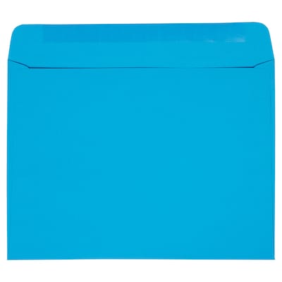 JAM Paper 9 x 12 Booklet Colored Envelopes, Blue Recycled, 50/pack (5156774i)