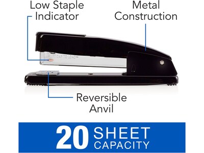 Swingline Commercial Desktop Stapler, 20-Sheet Capacity, Staples Included, Black, 12/Carton (S7044401A)