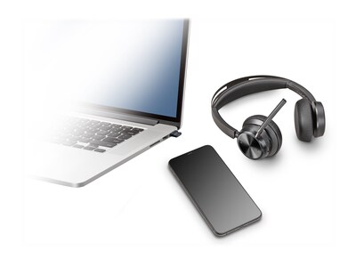 Poly Voyager Focus 2 Noise Canceling Bluetooth On Ear Phone & Computer Headset, Black (213726-01)