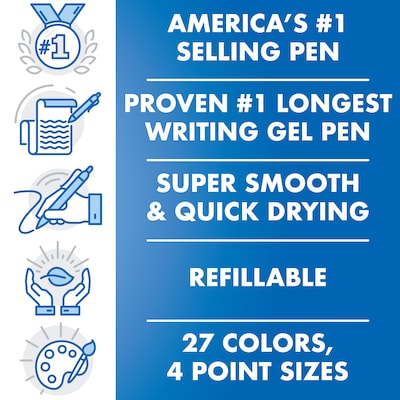 Pilot G2 Gel-Ink Pen Refill, Bold Tip, Black Ink, 2/Pack (77289)