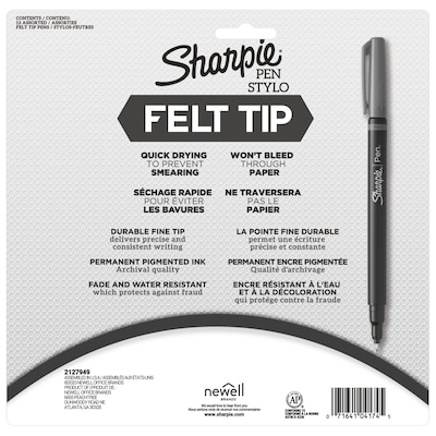  SHARPIE Felt Tip Pens, Fine Point (0.4mm), Black, 12 Count :  Permanent Markers : Office Products