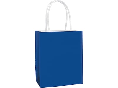 Amscan Gift Bag, Solid Kraft, Bright Royal Blue, 24/Pack (162800.105)