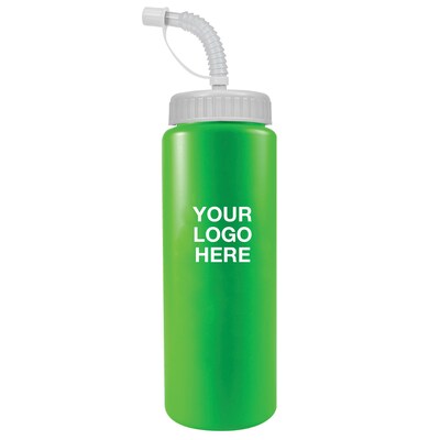 Custom Sports Bottle With Straw 32 oz