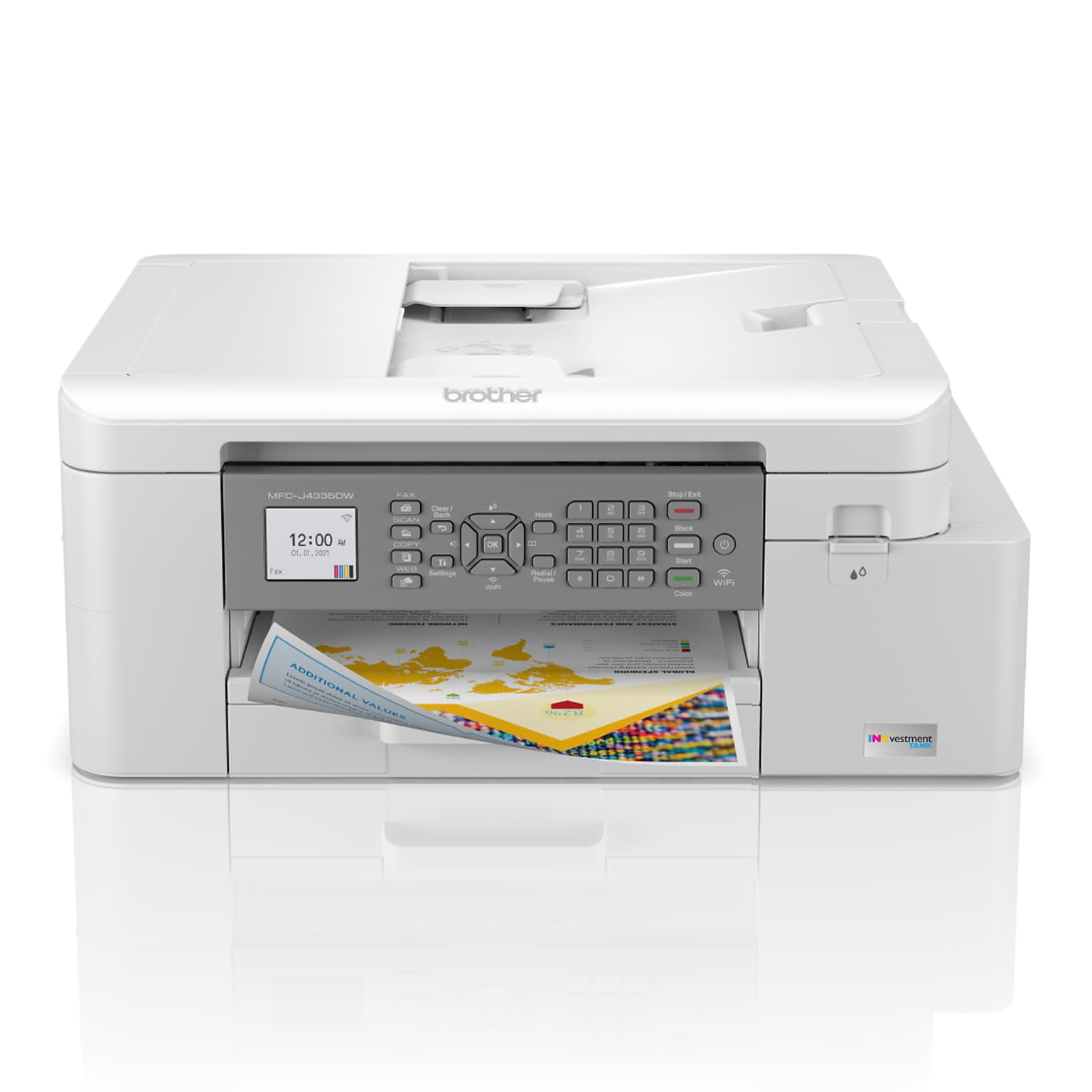 ontbijt Motel Industrieel Brother INKvestment Tank MFC-J4335DW Wireless Color All-in-One Inkjet  Printer | Quill.com