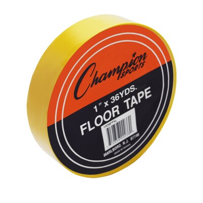 Champion Sports Floor Marking Tape, 1 x 36 yd, Yellow, 6 Rolls (CHS1X36FTYL-6)