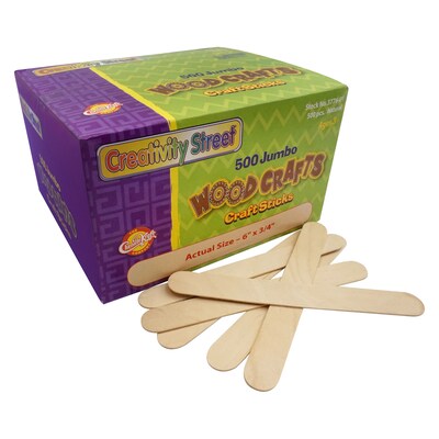 Creativity Street® Jumbo Craft Sticks, Natural, 500 Per Pack, 2 Packs (CK-377601-2)