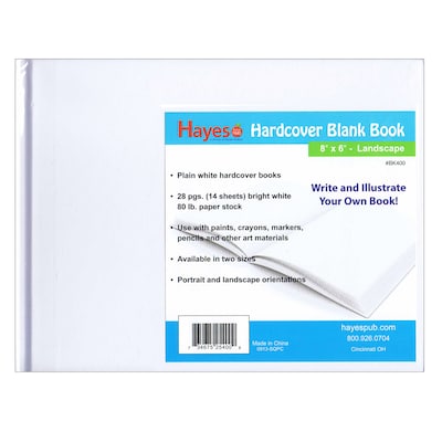 Hayes Publishing 8 x 6 All-Purpose Hardcover Blank Book, Landscape, 28 Sheets, 12 Pack (H-BK400-12
