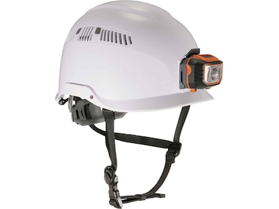 Ergodyne Skullerz 8975 Class C Safety Helmet & LED Light with MIPS Technology, 6-Point Suspension, White (60205)