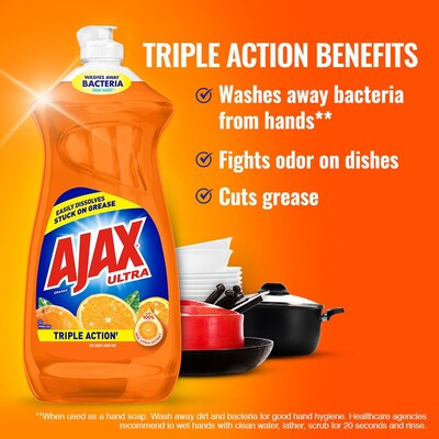 Ajax Triple Action Liquid Dish Soap, Orange, 52 oz., 6/Carton (149860) |  Quill.com