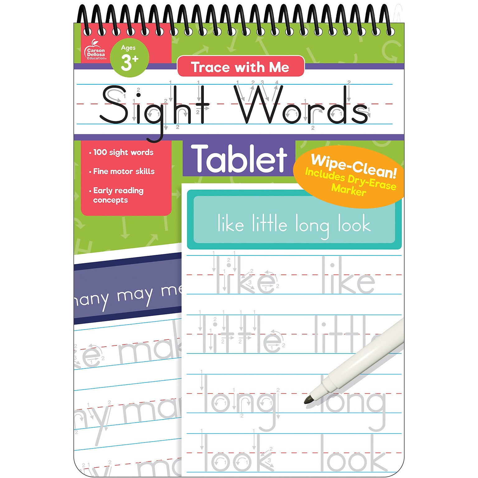 Carson Dellosa Education Trace with Me, Sight Words Tablet (705354)