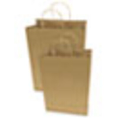 Premium Shopping Bag, 10 x 4.5 x 13, Brown Kraft, 50/Box