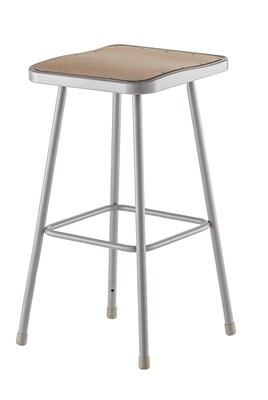 NPS 6300 Series Armless Wood 30 Inch Square Stool, Gray, 2 Pack (6330/2)