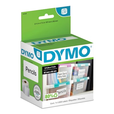 Dymo LabelWriter Multipurpose Labels, 30336, 1 x 2 1/8, White, Box of 500