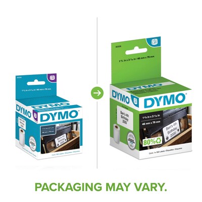 DYMO LabelWriter 30326 Multi-Purpose Labels, 3-1/10 x 1-4/5, Black on White, 150 Labels/Roll (3032