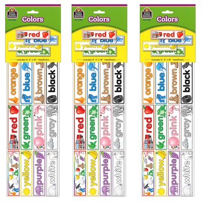 Teacher Created Resources Colors Headliners, 12 Per Pack, 3 Packs (TCR4482-3)