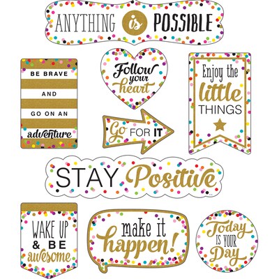 Teacher Created Resources Clingy Thingies Confetti Positive Sayings Accents, 10 Pieces Per Pack, 2 P