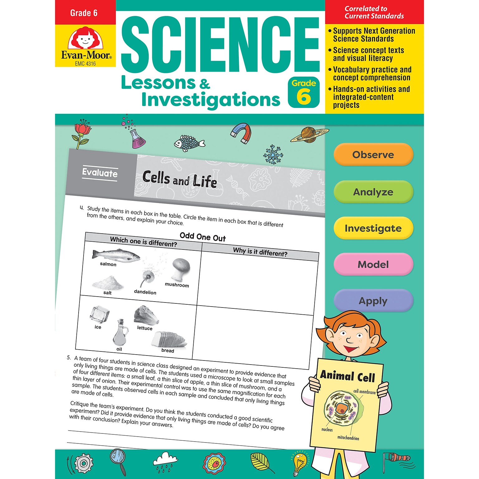 Evan-Moor Educational Publishers Science Lessons and Investigations for Grade 6