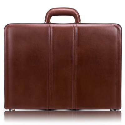 McKlein Coughlin Expandable Attache Briefcase, Top Grain Cowhide Leather, Brown (80464)